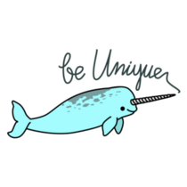 Cute Narwhal "Be Unique" Sticker