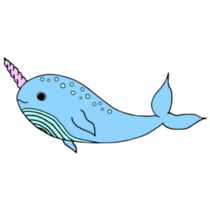 Cute Narwhal Doodle Sticker