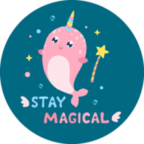 Cute Narwhal Stay Magical Sticker