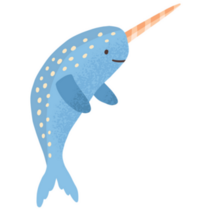 Cute Narwhal With Horn Sticker