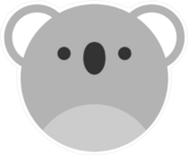 Cute Round Koala Graphic Sticker