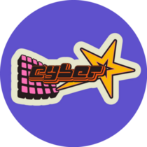 Cyber Lettering Y2k Aesthetic Purple Sticker