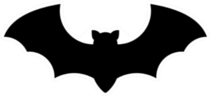 Dark Silhouette Of Bat With Open Wings Sticker