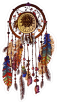 Decorated Native American Indian Dream Catcher Sticker