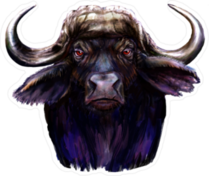 Demon Buffalo Painting Sticker