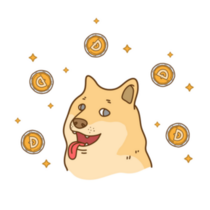 Doge Coin Illustration Sticker