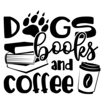 Dogs Books And Coffee Lettering Sticker