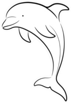 Dolphin Line Art Doodle Sticker