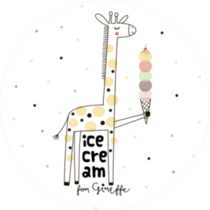 Doodle Giraffe With Ice Cream Sticker