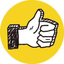 Doodle Thumbs Up On Yellow Sticker