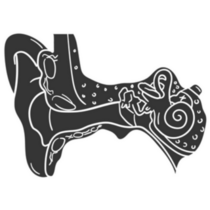 Ear Anatomy Icon Silhouette Illustration Sticker