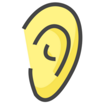 Ear Icon Illustration Sticker