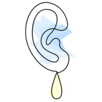 Ear With Drop Continuous Line Drawing Sticker