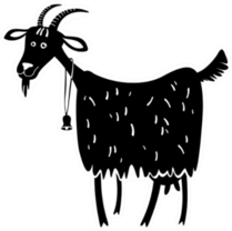 Farm Animal. Cartoon Goat. Sticker