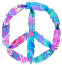 Feather Peace Sign Sticker