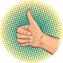 Female Hand Pop Art Thumb Up Sticker