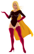 Female Superhero Presenting Sticker