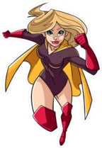 Female Superhero Running Fast Sticker