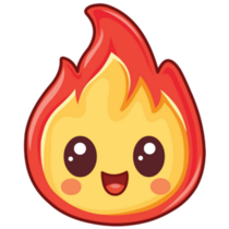 Fire Flame Kawaii Sticker