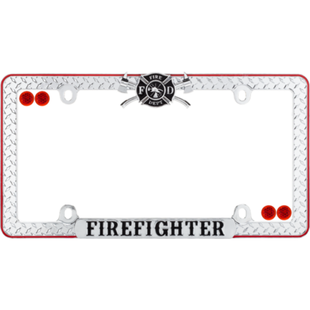 Firefighter Chrome License Plate Frame