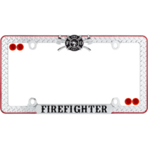 Firefighter Chrome License Plate Frame