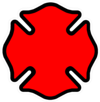 Firefighter Emblem Cross Shape Sticker