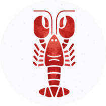 Flat Style Lobster Or Crayfish Silhouette Sticker