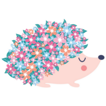 Floral Hedgehog Sticker