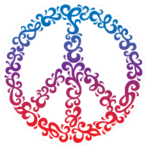 Floral Peace Symbol Sticker