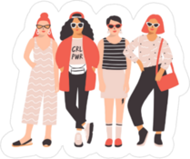 Four Young Women Stickers