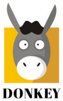 Funny Donkey Face Illustration Sticker