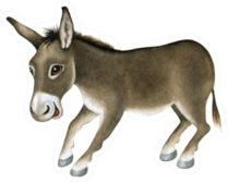 Funny Donkey. Watercolor Sticker