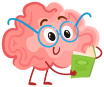 Funny Smiling Brain In Round Glasses Reading A Book Sticker