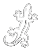 Gecko Lizard 3D Chrome Plated Sticker