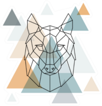 Geometric Wolf Illustration Sticker