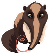 Giant Cartoon Anteater Face Sticker