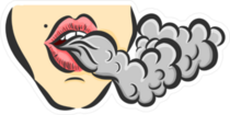 Girl Making Vape Cloud Sticker