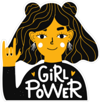 Girl Power Hand Rock Sticker