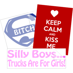 Girly Girl Saying Stickers