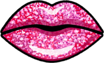 Glittery Glossy Pink Lips Sticker