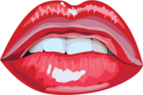 Glossy Abstract Red Lips Sticker