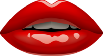 Glossy Female Red Lips Sticker