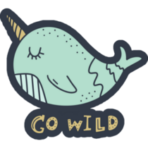 Go Wild Boho Narwhal Sticker