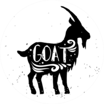 Goat. Hand Drawn Typography Silhouette And Lettering Sticker