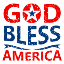 God Bless America Red & Blue Lettering Sticker