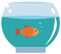 Gold Fish In Bowl Sticker