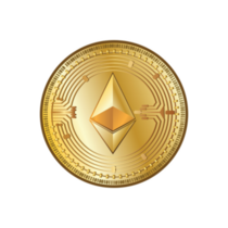 Gold Illustrated Ethereum Crypto Sticker