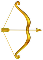 Golden Bow And Arrow Sticker