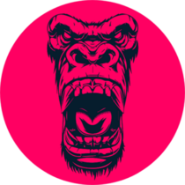 Gorilla Graphic Design Pink Sticker