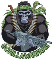 Gorilla With Bandana, Cigar, Holding Machine Gun Sticker